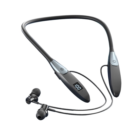 Neckband Bluetooth Headphones, In Ear Earphones with Magnetic Earbuds and Long Battery Life for Sports, Travel, Workouts and Daily Listening, Black