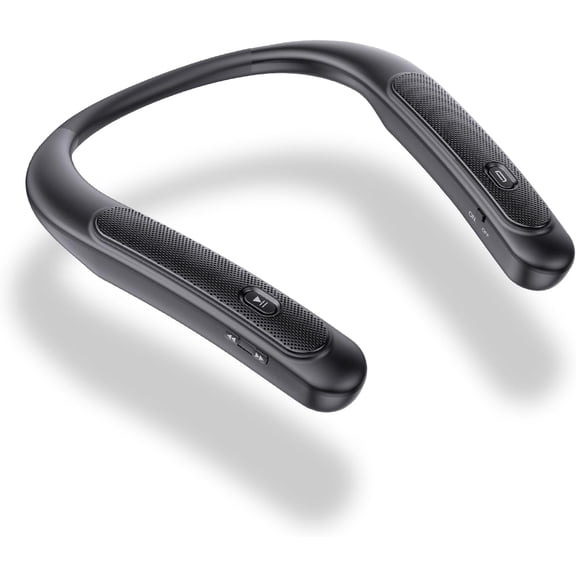 Neckband Bluetooth Speaker, Wireless Portable Speakers w/High Fidelity 3D Stereo Sound, 15 Hrs Playtime, 90g Lightweight, Wearable Speaker w/Built-in Mic for Home, Office and Outdoors
