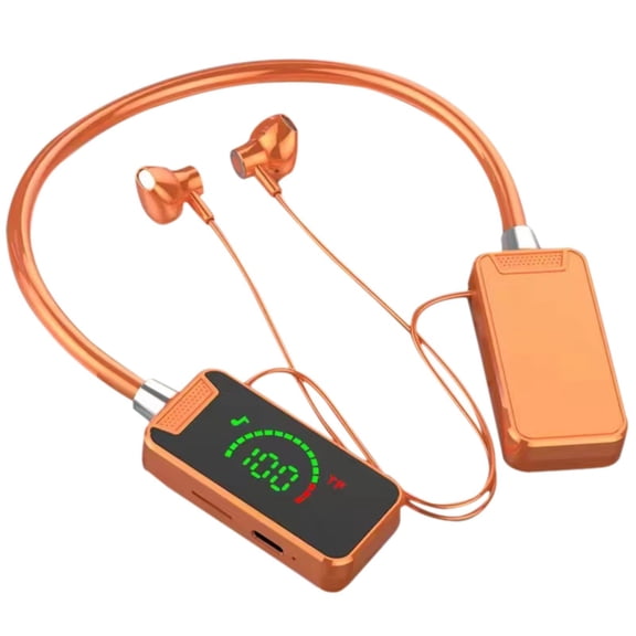 Neckband Digital Display Bluetooth Headset - Long Battery Life (2899H Standby), Type-C Fast Charge, 360° Surround Sound, Noise Isolation for Android iOS
