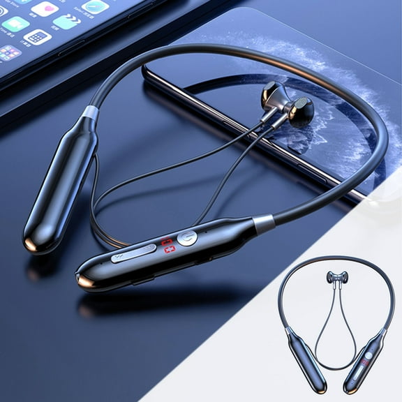 Neckband Headphones - Wireless Bluetooth Earbuds with Built-in Mic & 20H Playtimes, Semi-In Ear Sport Earphones for Gym, Running and Office Commute