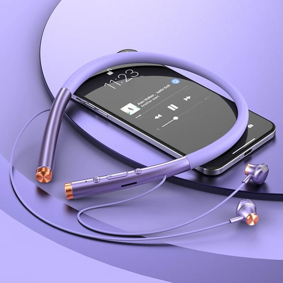 Neckband Sports Bluetooth 5.0 Headphones,500mAh Large Battery,2H Fast Charge,Memory-Flex Collar,Magnetic Earbuds,HiFi 40mm Dynamic Coil,IPX5 Sweatproof,10m Range, TF/Bluetooth Dual Mode