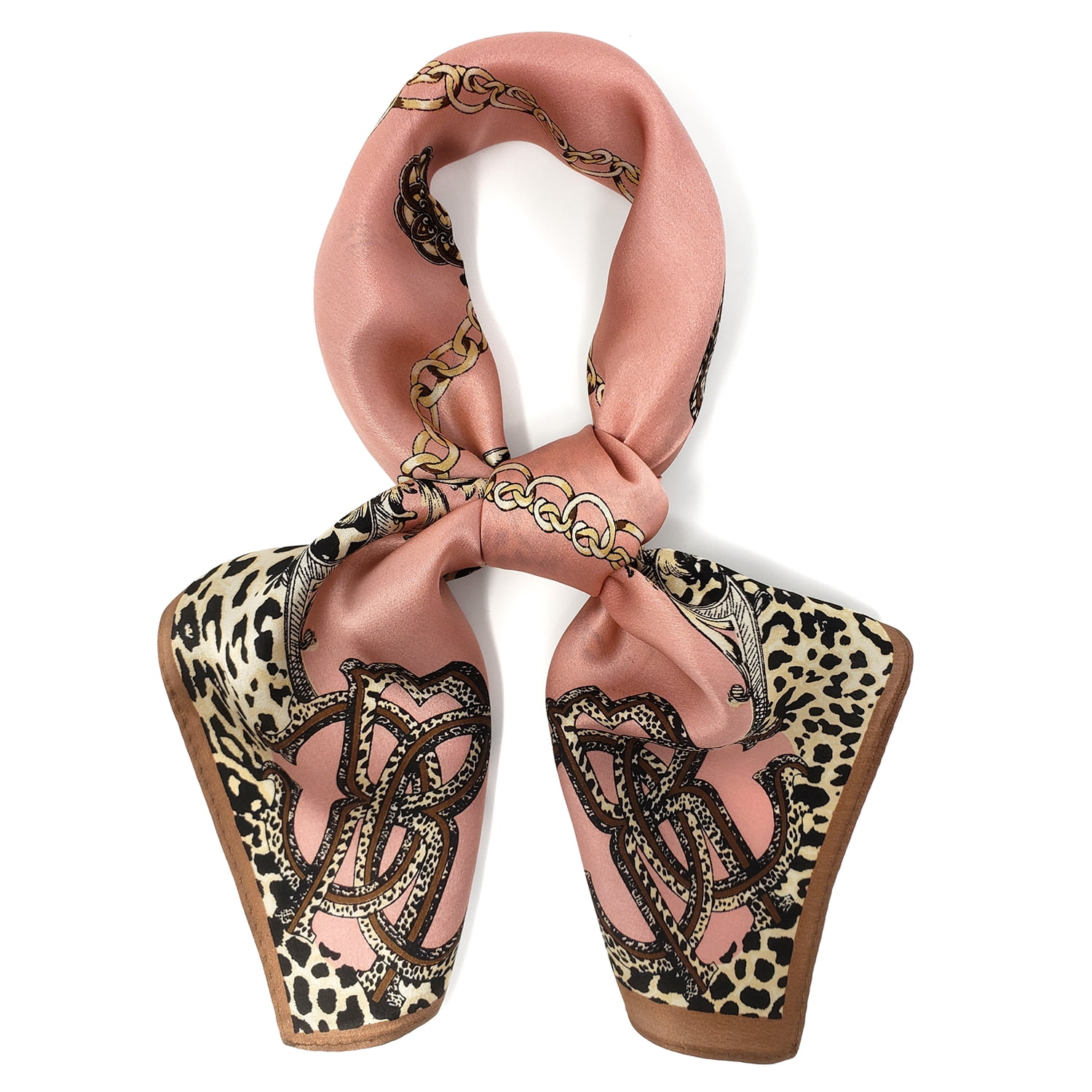 Leopard Mulberry Silk Neck Scarf Luxury 100% Pure Mulberry Silk Scarf - Midnight Leopard  main image 4