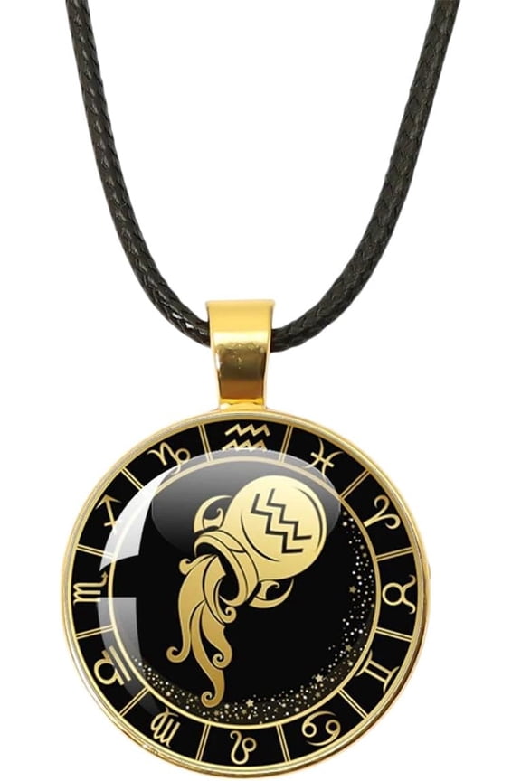 Necklace 12 Professional Constellations Zodiac Sign Pendant Rope Necklace Aries Leo Glass Chain Necklace Fashion Birthday Gift[d685]