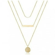 STAQY Necklace 14K Real Gold Plated Delicate Circle Necklace for Women