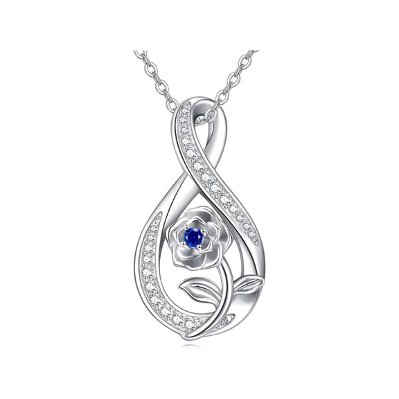 Necklace 925 Sterling Silver Infinity/Cross Rose Pendant Necklace Jewelry Gifts for Women Wife