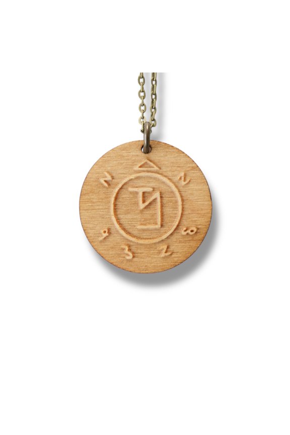 Necklace - Angel Ward - Key of Life Snake and Cable Link chains - Birch Wood