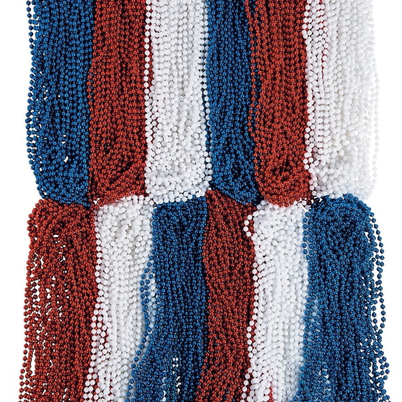 Necklace Assortment Patriotic Red, White and Blue Bead 1008 Pc