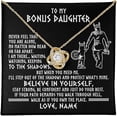 thumbnail image 1 of Necklace for Bonus Daughter from Bonus Dad, Birthday Gift for Step Daughter from Step Dad, Love Knot Necklace from Step Father, Neckace for Unbiological Daughter with Message Card and Gift Box, 1 of 5