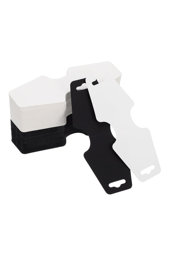 Necklace & Bracelet Display Cards 200 Pcs Jewelry Blank Card Holder Jewelry Packaging for Hanging Necklaces Chokers Earrings Hair Band Accessories (Black/White, 5x2 Inch)