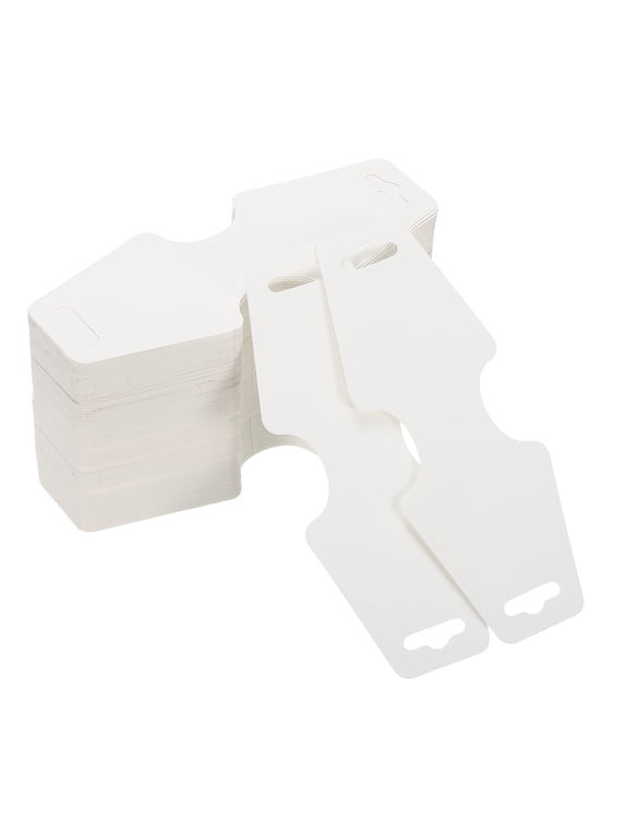 Necklace & Bracelet Display Cards 200 Pcs Jewelry Blank Card Holder Jewelry Packaging for Hanging Necklaces Chokers Earrings Hair Band Accessories (White, 5x2 Inch)