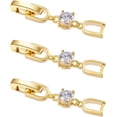 thumbnail image 1 of Necklace Bracelet Extenders, 3Pcs Gold Plated Crystal Rhinestone Foldover Extension Clasp Set for Women, 1 of 5
