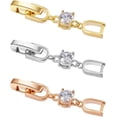 thumbnail image 1 of Necklace Bracelet Extenders, 3Pcs White Gold/Gold/Rose Gold Plated Crystal Rhinestone Clasp Set for Women, 1 of 6