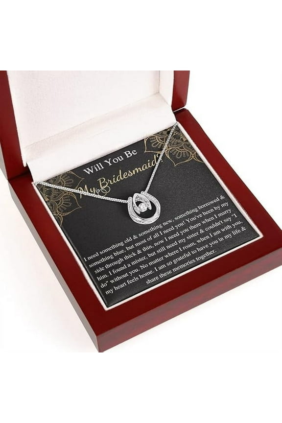 Necklace for Bridesmaid, Proposal Gift for Bridesmaid from bride on Wedding ceremony, Thank You Gift from bride to Bridesmaid, Will You Be My Bridesmaid gifts with Message Card