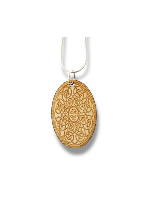 Necklace - Celtic Design - Key of Life Snake and Cable Link chains - Birch Wood