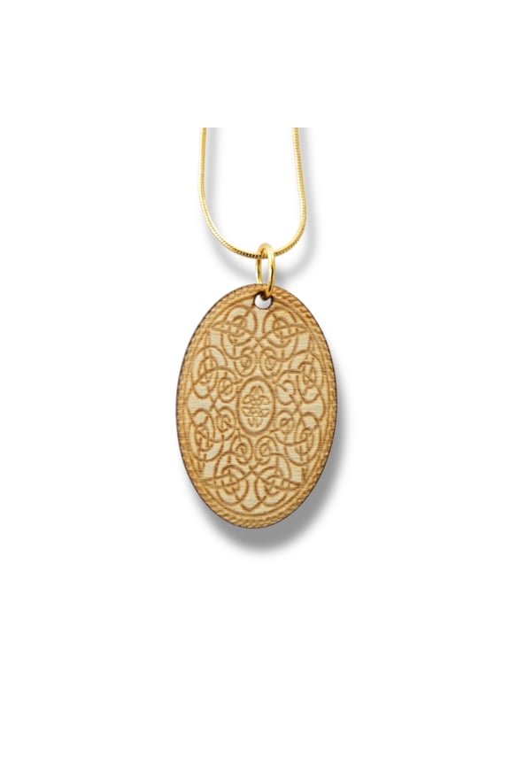 Necklace - Celtic Design - Key of Life Snake and Cable Link chains - Birch Wood