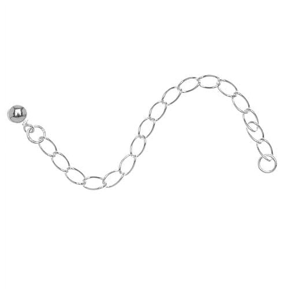 Necklace Chain Extender, 5x3mm Curb Links with Ball 3 Inches, 1 Piece