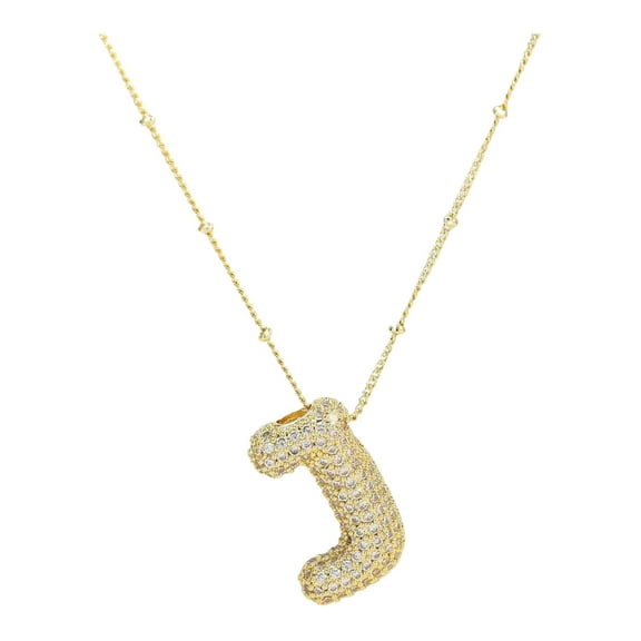 Necklace Chains For Jewelry Making 24 Inch A Z Bubble Letter Necklace Gold Balloon Initial Necklaces Rhinestone Letter Pendant Necklaces For Women Trendy Birthday Fashion Friendship Necklace