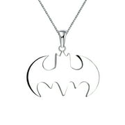 LLQKIGSXSE Necklace Charm Summer Style Batman Silver Necklace Gift For Friends Steampunk Jewelry Letter M Necklaces for Women