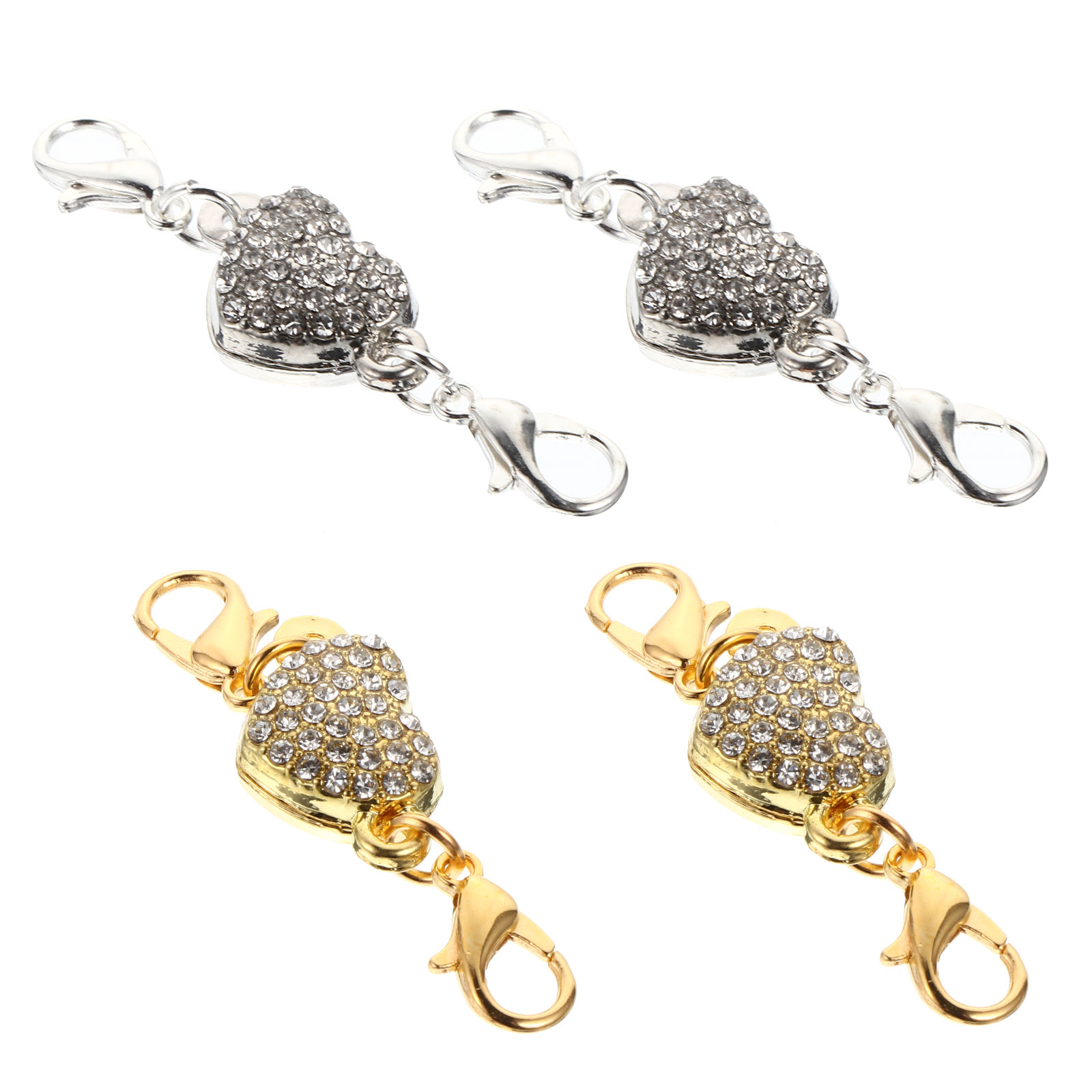 M'LIS Necklace Clasp Magnetic 4 PCS Extender Heart-shaped Decor Choker Connector Jewelry Miss