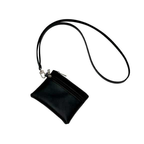 Necklace Coin Wallet Neck Hanging Coin Purse with Removable Lanyard Zipper Closure Card Holder for Men And Women Daily Use Travel