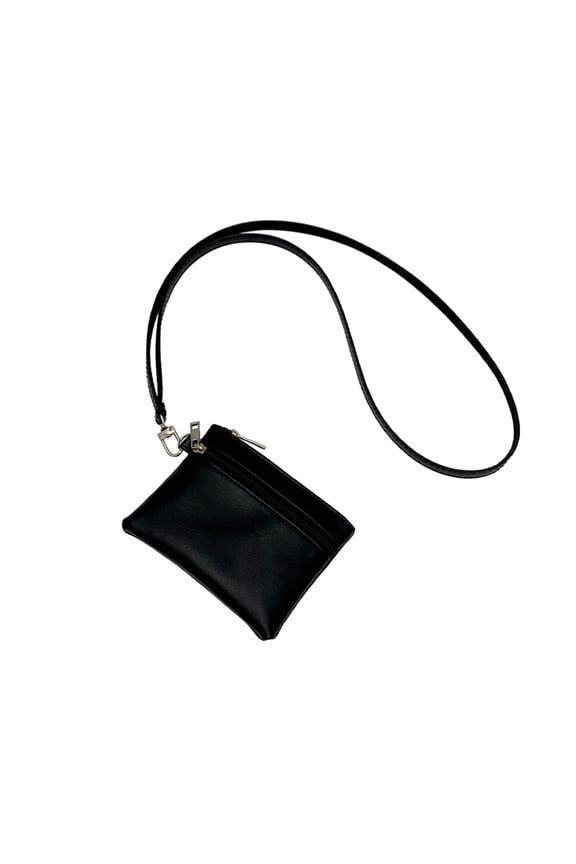 Necklace Coin Wallet Neck Hanging Coin Purse with Removable Lanyard Zipper Closure Card Holder for Men And Women Daily Use Travel