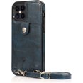 thumbnail image 1 of Necklace Crossbody Case for iPhone 12 Pro Max,PU Leather Wallet Lanyard Case Cover with Card Holder Adjustable Detachable Anti-Lost Neck Strap Case for iPhone 12 Pro Max,6.7",Blue, 1 of 17