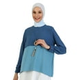 thumbnail image 1 of Necklace Detailed Color Block Aerobin Tunic Dark Indigo Light Indigo Off White, 1 of 4