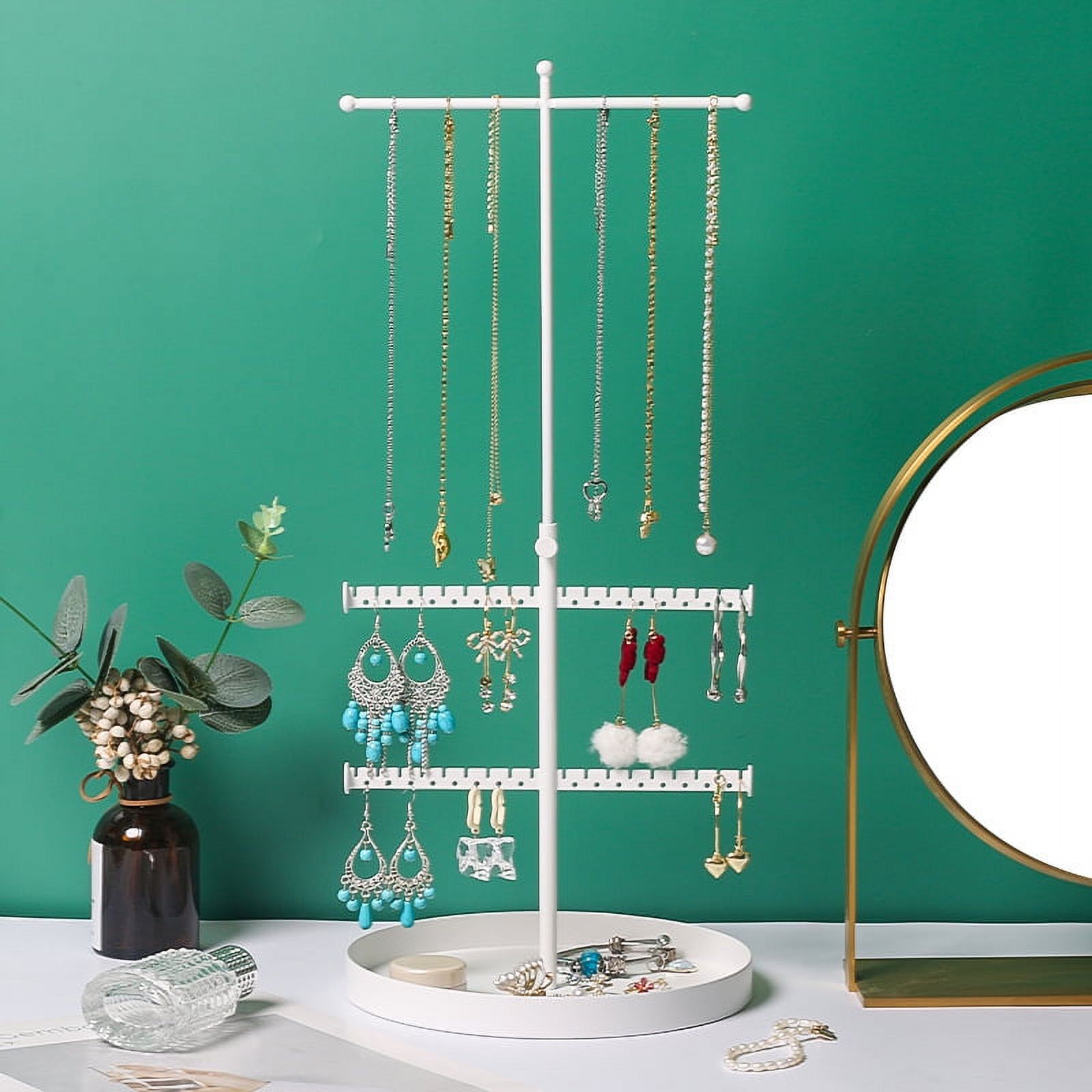 Necklace Display Rack Telescopic Bracelet Ring Organizer Earring