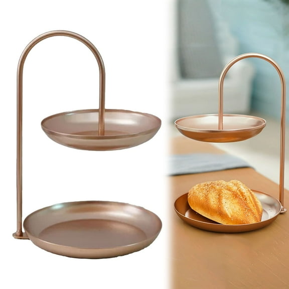 Necklace Display Stand 2 Tier Jewelry Holder Tabletop Jewelry Organizer Tower with Round Storage Tray Organizer Tower for Bracelets Necklaces Earrings Makeups