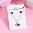 thumbnail image 1 of Necklace and Earrings Set Under $5! Yannianjz Minimalist 304 Stainless Steel Necklace and Earrings Set, Light Luxury Jewelry for Women, Valentine's Day Anniversary Gift, 1 of 7