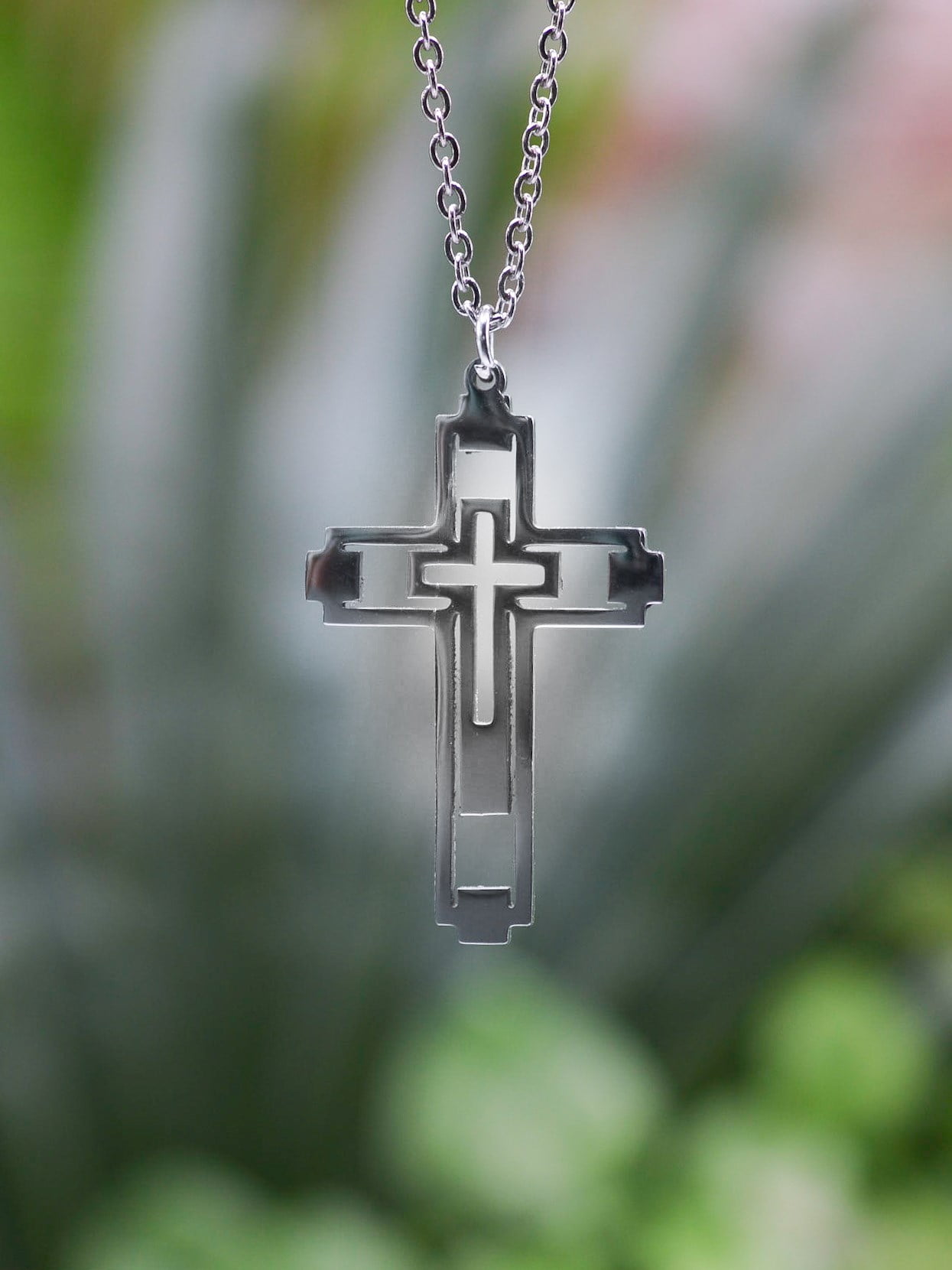 JAMES LAWRENCE COMPANY Necklace-Eden Merry-Cross In Cross-Stainless Steel