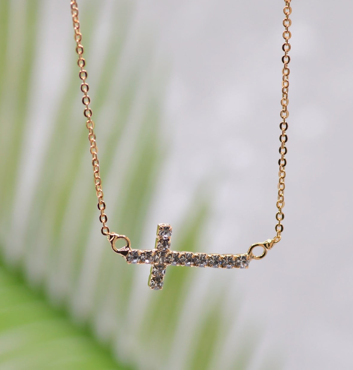 JAMES LAWRENCE COMPANY Necklace-Eden Merry-Sideways Cross-Gold