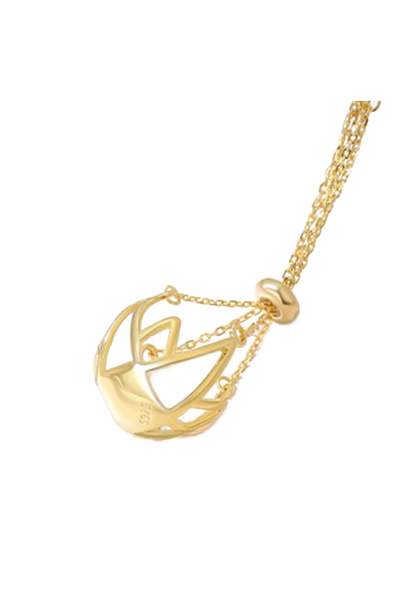 Necklace Empty Stone Holder Pearls Cage Metal Bracket Chain Rope Pendant Net Bag Neckchain Jewelry Accessory