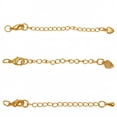 thumbnail image 1 of Necklace Extender 14K Gold Plated Copper Solid Brass Necklace Bracelet Extenders Extension Chains for Neckalces 3Pcs, 1 of 15