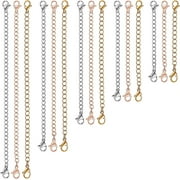 KUNGUGU Necklace Extender, 15 PCS Chain Extenders for Necklaces, Premium Stainless Steel Jewelry Bracelet Anklet Necklace Extenders (5 Gold, 5 Silver, 5 Rose Gold), Length: 2" 3" 4" 5" 6"