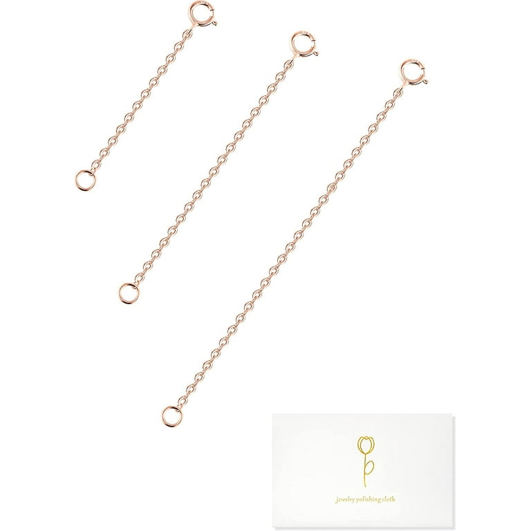 Necklace Extender Rose Gold Necklace Extenders 925 Sterling Silver Extenders for Necklaces Rose Gold Chain Extender for Women Bracelet Extender Rose