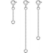 SUMAO Necklace Extender White Gold Chain Extender 925 Sterling Silver Necklace Bracelet Anklet Extenders Chain Extension for Jewelry Making (1 2 3 inch)