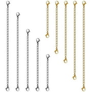 Necklace Extenders, 10Pcs Stainless Steel Gold Silver With 5 Lengths Statement Necklace Heart Necklaces for Women Long Y Necklace Steeling Long Beaded Necklace Long Pendant Necklace Set Necklace