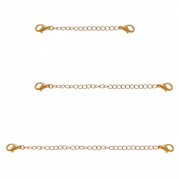 Necklace Extenders 14K Gold Plated Solid Brass Chain Extension Extenders for Necklace Bracelet Anklet(1 2 3 inch)