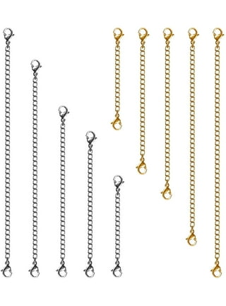 10Pcs/lot Stainless Steel Necklace Extension Chain Lobster Clasp Extended  Chains For DIY Jewelry Making Supplies Accessories