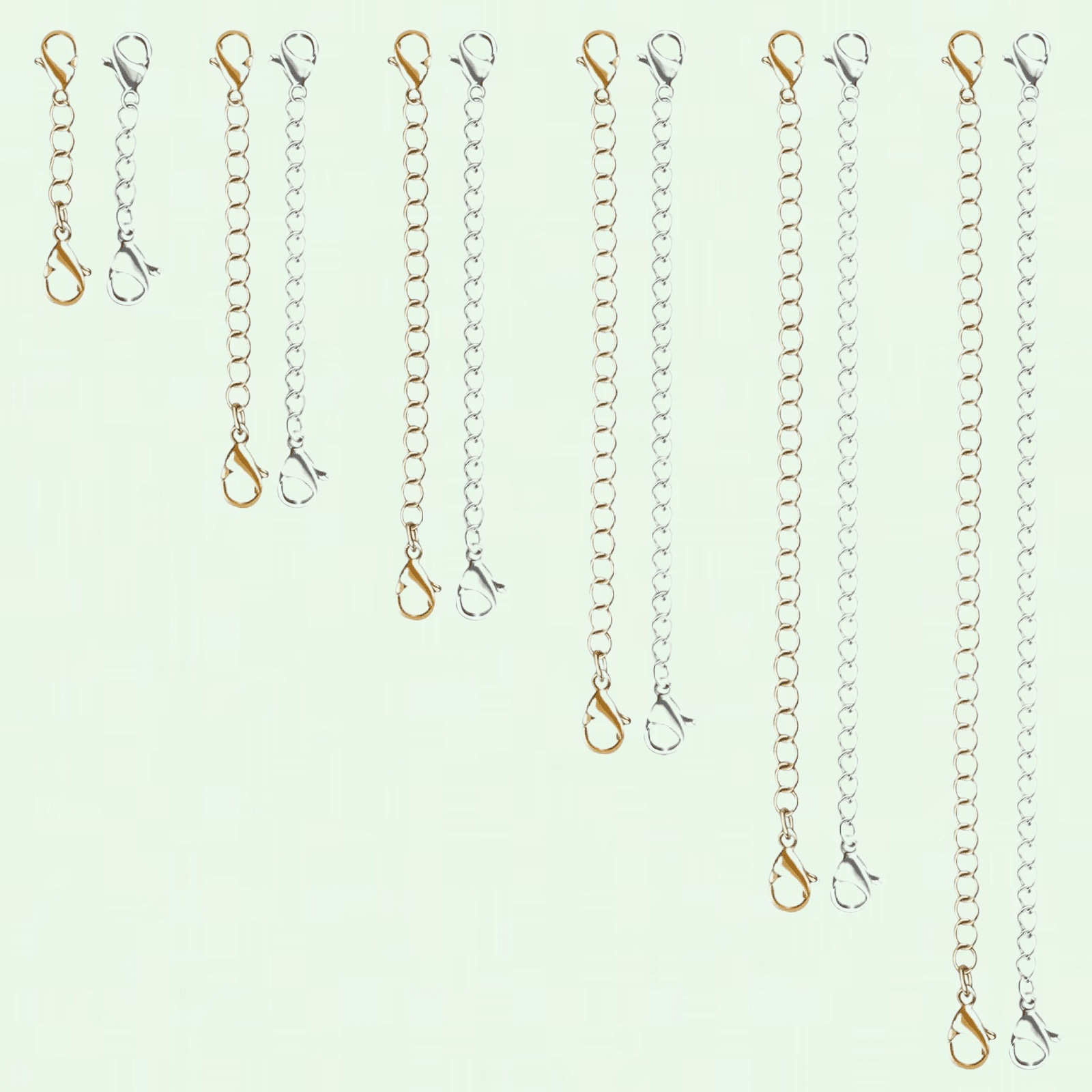 DOCKAPA Necklace Extension Chain Set, Premium Stainless Steel Bracelet Necklace Extenders (6 Gold, 6 Silver), Length: 1-6 inches