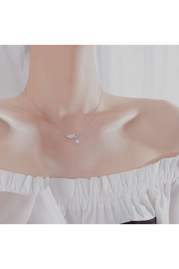 Necklace Female Cat Pendant Cute Design Clavicle Chain