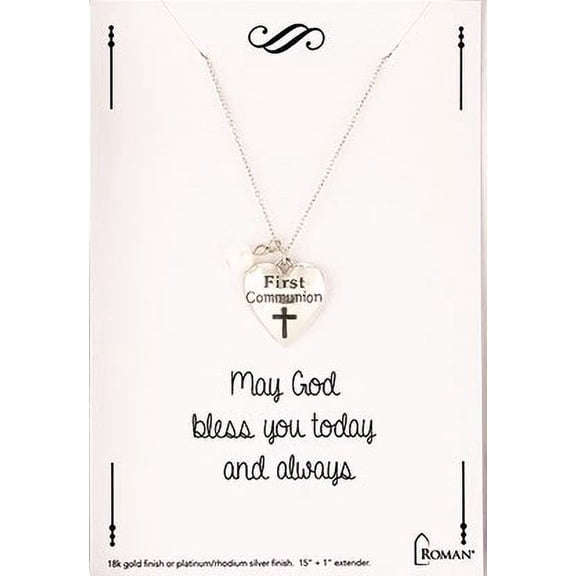 Necklace-First Communion-Silver (15 ) (Carded)