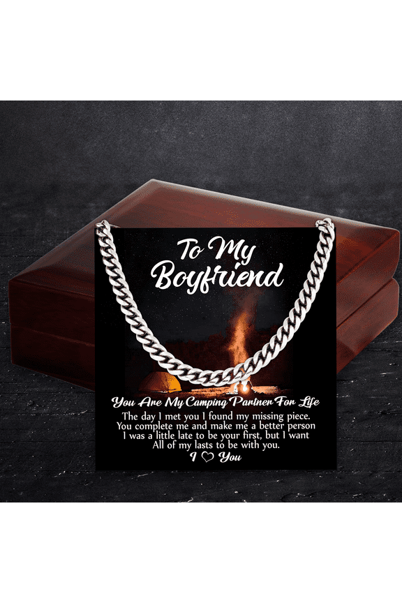 Necklace Gift For Him, Birthday Gift, Aniversary Gift - Camping - To My Boyfriend - I Love You