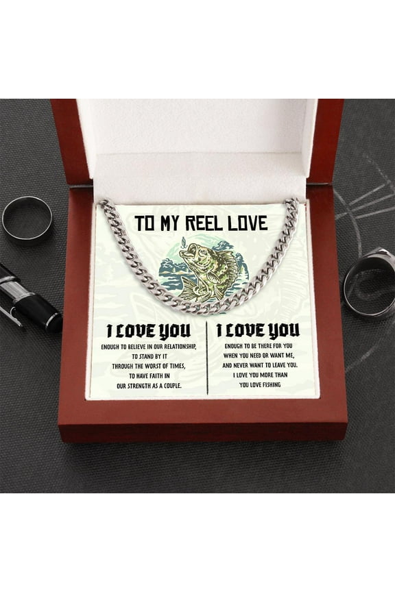 Necklace Gift For Him, Birthday Gift, Aniversary Gift - Fishing - To My Boyfriend - I Love You