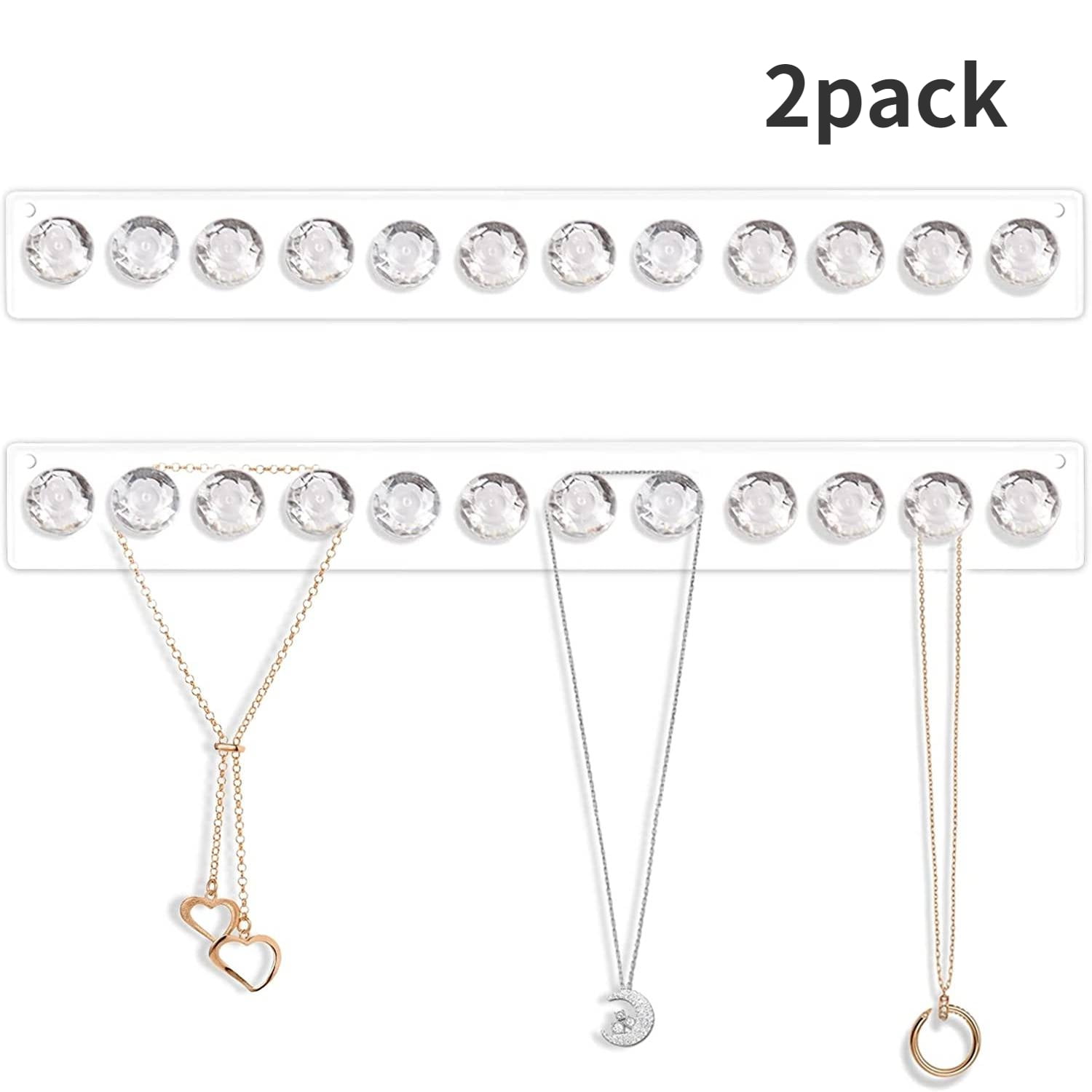 Dohia Necklace Hanger Acrylic Necklace Organizer Holder Wall Mounted  Jewelry Organizer Hanging with 12 Diamond Shape Hooks Jewelry Hangers for  Necklace Jewelry Gift D2-SSPG - Yahoo Shopping