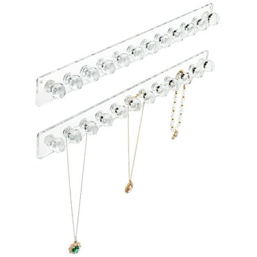 Necklace Holder, Acrylic Necklace Hanger, Wall Mount Necklace Organizer, Jewelry Hooks for Necklaces