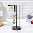 thumbnail image 1 of Necklace Holder Stand 2 Tier Jewelry Organizer with Base, Jewelry Tree Display for Bracelets, Rings, Earrings (Black), 1 of 6