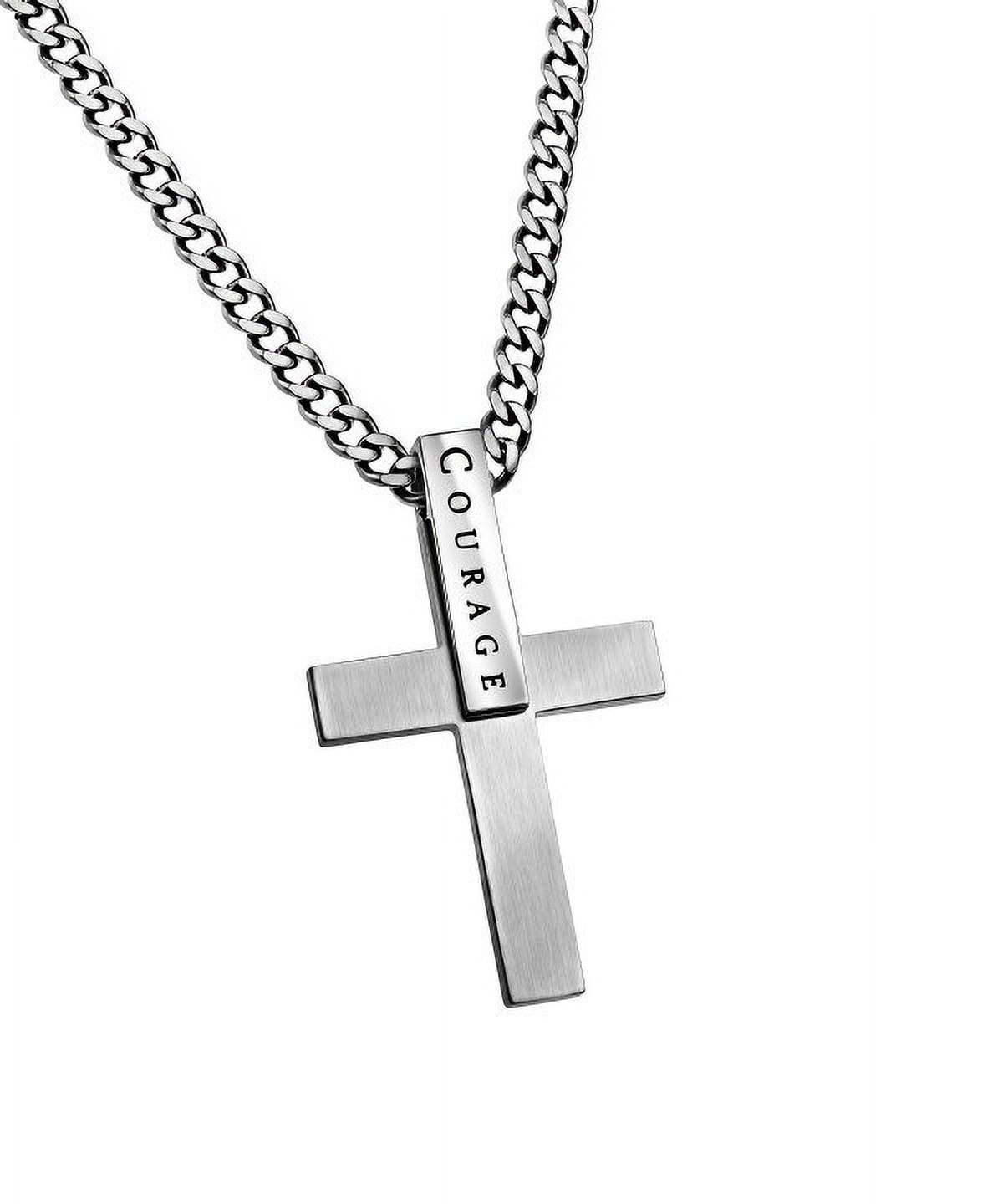 SPIRIT AND TRUTH JEWELRY Necklace-I.D. Cross-Courage (Mens) (24")