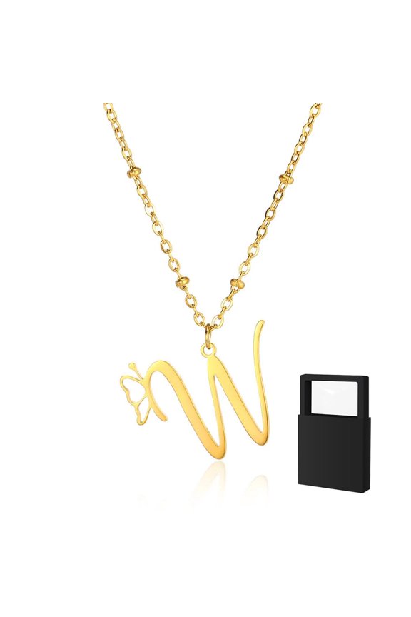 Necklace Initial - Tiny Letter Pendant Name Necklace, Personalized Dainty Initial Accessory